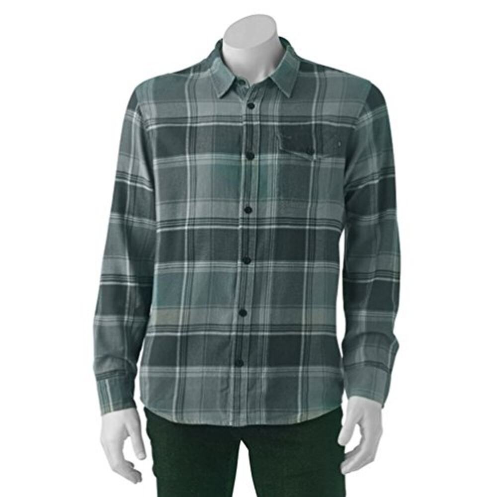 Vans Off The Wall Men's Bowx Plaid Flannel Long Sleeve Shirt in Space Blue